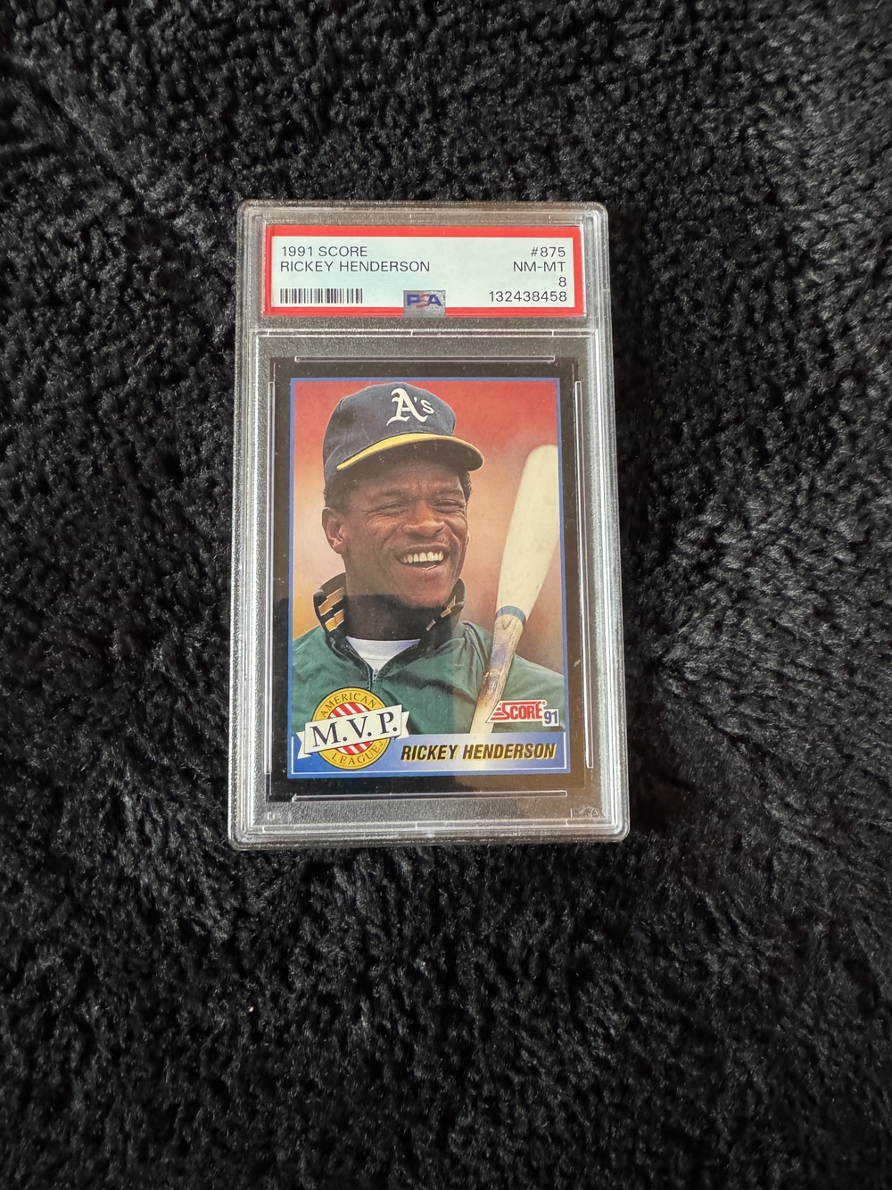 Rickey Henderson 1991 Score MVP  PSA Graded 8 Near Mint / Mint